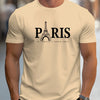 Men's 100% pure cotton summer loose size PARIS letter pattern print casual comfortable round neck short sleeved T-shirt top