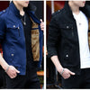 Thin Men's Jacket Korean Style Fashion Stand Collar Spring Autumn Cargo Jacket Coat