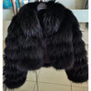 Maomaokong Real Fur Jacket  Women Winter Short Natural real Fox Fur Lady Zipper Fur Coat Female Warm Jacket  with Collar