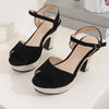 Sandals Women Summer 2025 Platform High-heeled Elegant Comfortable and Elegant Fashion Black Offer