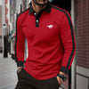 Men's long sleeved polo shirt, spring and autumn casual sports breathable top, men's fashion patchwork polo shirt