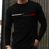 Trendy new long-sleeved t-shirt men's long-sleeved men's printed round neck T-shirt trend versatile casual tops men's T-shirt