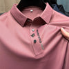 High end brand printed polo shirt men's short sleeved summer new fashion business casual seamless ice silk breathable T-shirt