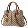 Elegant Flower Plaid Handbag: Versatile, Secure Zippered Satchel with Adjustable Strap & Polyester Lining for All Occasions