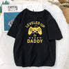 Funny Video Game Fathers Day Tshirt Mens Leveled Up To Daddy Tops Male Casual Oversized Streetwear Ropa Hombre Masculinas Tee