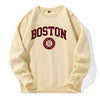 Boston City Us Founded In 1630 Men Hoody Warm Fleece Crew Neck Tracksuit Fashion Classic New Hoodie Sports Street Loose Hoodies