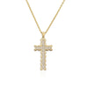 NEWBUY Gold Color Jesus Cross Pendant Stainless Steel Chain Necklace For Women Men Classic Design Christain Jewelry Gift