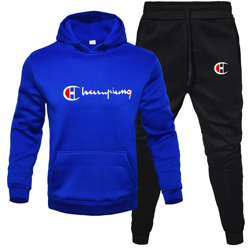 Men's and Women's Sportswear Top and Long Pants Set Round Neck Shirt Casual New Male Sport Hoodies Running Sportswear