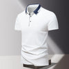 Summer men's POLO shirt, ice silk quick drying short sleeved pure cotton T-shirt, solid color business lapel half sleeved top