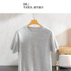 Superfine Merino Cashmere T Shirt Men's Knitted O-neck Breathable Thin Cashmer Short Sleeve Tee Solid Color Tops Tee