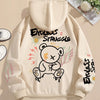 Street men's and women's sweatshirts endless struggle graffiti bear printed hoodie loose pullover sweatshirt casual