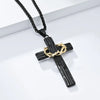 Men Jesus Christ Cross Necklace Stainless Steel Pendant Chain Crown of Thorns