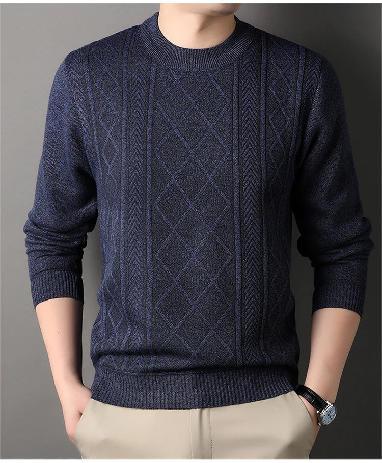 Man Solid Color New Autumn Winter Warm Fashion Sweater Casual And Comfortable Soft Sweater