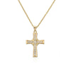 NEWBUY Gold Color Jesus Cross Pendant Stainless Steel Chain Necklace For Women Men Classic Design Christain Jewelry Gift