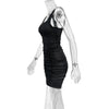 Sexy V Neck Mini Dress Sleeveless Ruched Bodycon Dress Women Elegant Summer Dress Party Tight Dress Clubwear Vestidos Lady D247