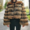 Maomaokong Real Fur Jacket  Women Winter Short Natural real Fox Fur Lady Zipper Fur Coat Female Warm Jacket  with Collar