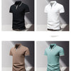 POLO shirt men's summer fashion ice silk quick drying short sleeved T-shirt solid color loose business collar pure cotton top