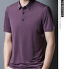 Solid Color Short-sleeved T-shirt Ice Silk Breathable Men's Business Casual Polo Shirt