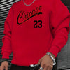 Chicago Print Men's Pullover Sweatshirt Casual Streetwear Fashion Long-sleeved Crew Neck Sweater A Basic Top for Sports Everyday