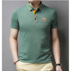 Summer New Men's Embroidered Polo Collar 100% Cotton Short Sleeved Polo Shirt Fashion Solid Color Casual Top T-shirt M-4xl