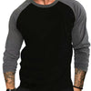 New Casual Fashion Long Sleeves T Shirt Men Spring Autumn Patchwork Gym Clothing Fitness T-shirt Sports Raglan Sleeves Tshirt