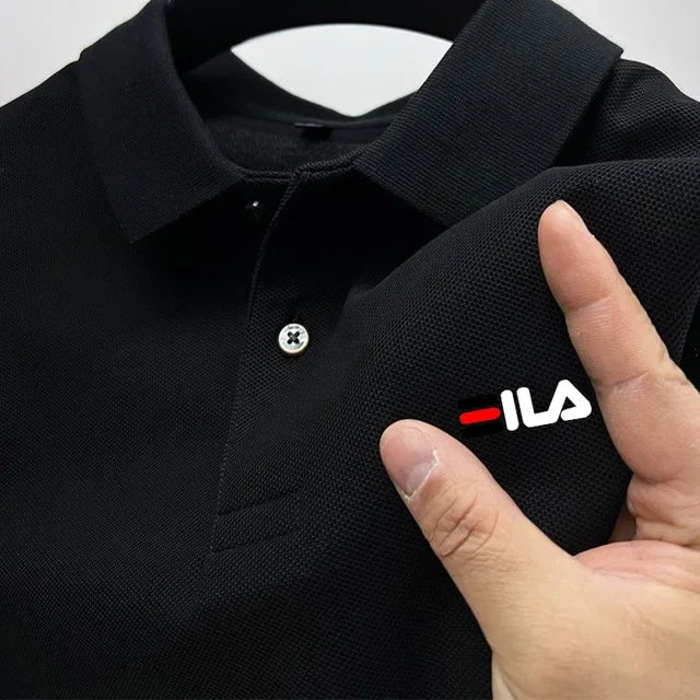 Men's embroidered polo shirt with a flip collar and anti pilling polo shirt. Short sleeved casual hot selling summer busine