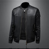 Minglu Spring Autumn Black Men's Jackets High Quality Stand Collar Solid Color Male Coats Sport Casual Man Overcoat 5XL