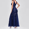 Elegant Fashionable V-neck Sequin Dress Socialite Stylegown Summer Cross-border Hot Selling Dress Sleeveless