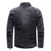 ABOORUN Fleece Denim Jacket Men Streetwear Motorcycle Biker Coats Slim fit Jackets Male Clothes