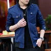 Thin Men's Jacket Korean Style Fashion Stand Collar Spring Autumn Cargo Jacket Coat