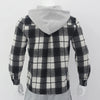 Cross border new fashionable European and American men's foreign trade leisure hooded plaid shirt jacket men's stock