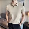 Men Polo Shirt Thin British Style Solid Casual Slim Fit Short Sleeved Top T-shirt Fashion Streetwear Men Clothing