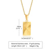 Men Necklace Gold Plated,Embossing Radiation Rectangle Pendant, Stainless Steel Sunburst Charm Necklaces Jewelry