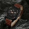 Alloy Quartz Bracelets Casual Leather Strap Cool Black