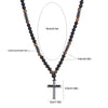 Obsidian Tiger-eye Beaded Necklace with Hematite Cross Pendant