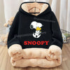 Snoopys Baby Sweatshirt Thickened Fleece Girl Hoodie Cartoon Clothes Long Sleeve Winter Warm Cashmere Hoodie Tops Jacket Kid New