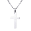 Men Simple Cross Pendant Alloy Necklace Chain Jewelry Christmas Day Gift Simple Cross Stainless Steel Necklace Titanium Steel