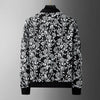 Minglu Floral Jacquard Men's Jackets High Quality Stand Collar Zipper Spring Autumn Casual Male Coats Fashion Man Outerwear 4XL