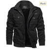 Winter Fleece Jacket Men Business Thermal Tactical Casual Jacket Embroidery Multiple Pockets Windproof Outdoor Workwear Coat