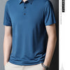 Solid Color Short-sleeved T-shirt Ice Silk Breathable Men's Business Casual Polo Shirt