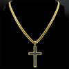 Punk Hip Hop Black Cross Pendant Necklace for Women Men Stainless Steel Gold Color Male Jesus Christ Chain Jewelry colar N8236S0