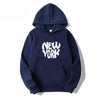 New York Print Hoodies Men Women Spring Autumn Loose Fleece Sweatshirts Harajuku Hooded Tops Sport Clothing