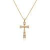 NEWBUY Gold Color Jesus Cross Pendant Stainless Steel Chain Necklace For Women Men Classic Design Christain Jewelry Gift