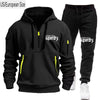 New Men's Autumn Winter Sets Zipper Hoodie+Pants Pieces Casual Tracksuit Male Sportswear warm Clothing Sweat Suit