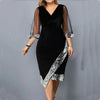 Large Size New Gold Velvet Irregular Sequin Perspective Mesh Sexy Fashion Slimming Women's Dress Evening Dress