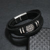 Fashion Trendy Men Leather Bracelets Fashion All-match Multi-layer Braided Leather Bracelets Scripture Compass Devil Eye