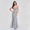 Elegant Fashionable V-neck Sequin Dress Socialite Stylegown Summer Cross-border Hot Selling Dress Sleeveless