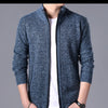 M-4XL Autumn/Winter New Men's Plush Thickened Knitted Jacket Vertical Neck Zipper Sweater Cardigan Warm Coat Jacket Jacket