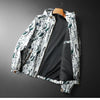 Minglu Spring Autumn Allover Printed Hooded Men's Jackets High Quality Long Sleeve Sport Casual Zipper Male Coats Plus Size 5XL