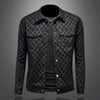 Minglu Spring Autumn Men's Jackets Luxury Letter Flocking Printed Single Breasted Black Male Outerwear Fashion Man Coats 5XL